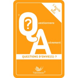 Boîte du jeu de cartes L'École & Moi, collection Questionnons Autrement – Éditions Valorémis