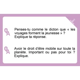 Cartes-questions du jeu Ici & Ailleurs pour débattre de la mobilité et du voyage (vue 1)