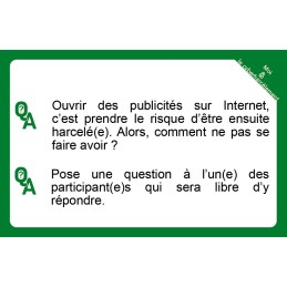 Cartes-questions du jeu Le Cyberharcèlement & Moi pour prévenir le harcèlement en ligne (vue 2)
