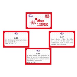 Cartes questions Bla Bla et Vrai Faux du jeu Santé'Tour