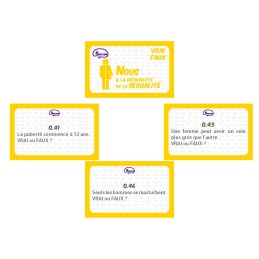 Cartes questions Bla Bla et Vrai Faux du jeu Santé'Tour