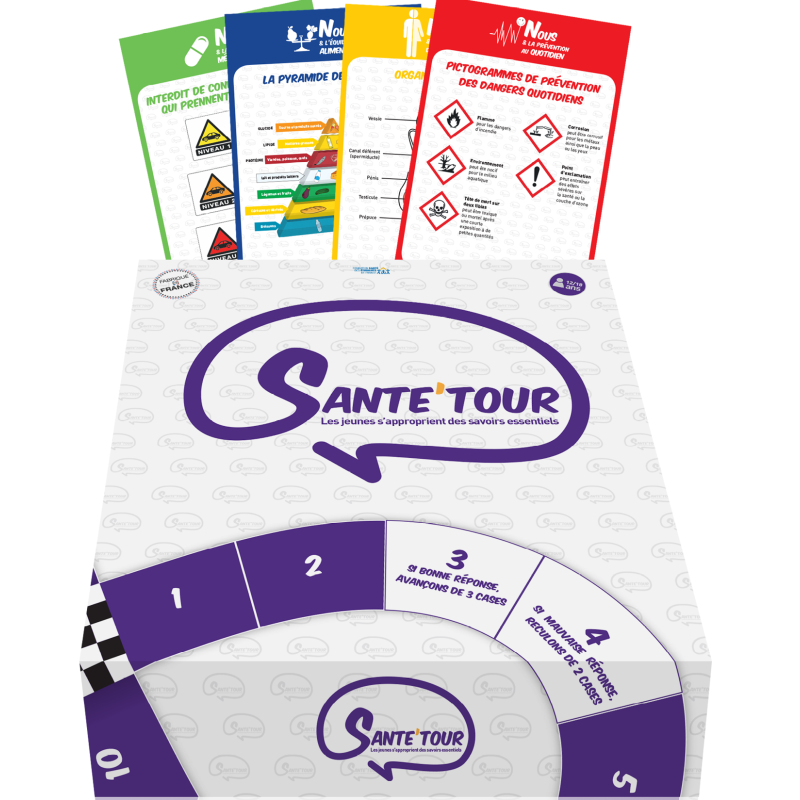 Boîte du jeu Santé'Tour, jeu de prévention santé pour adolescents