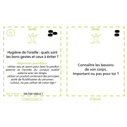 Cartes questions du jeu Hygiène et Compagnie