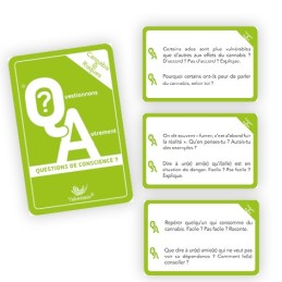 Cartes-questions du jeu Cannabis & Risques pour la prévention chez les adolescents (vue 1)